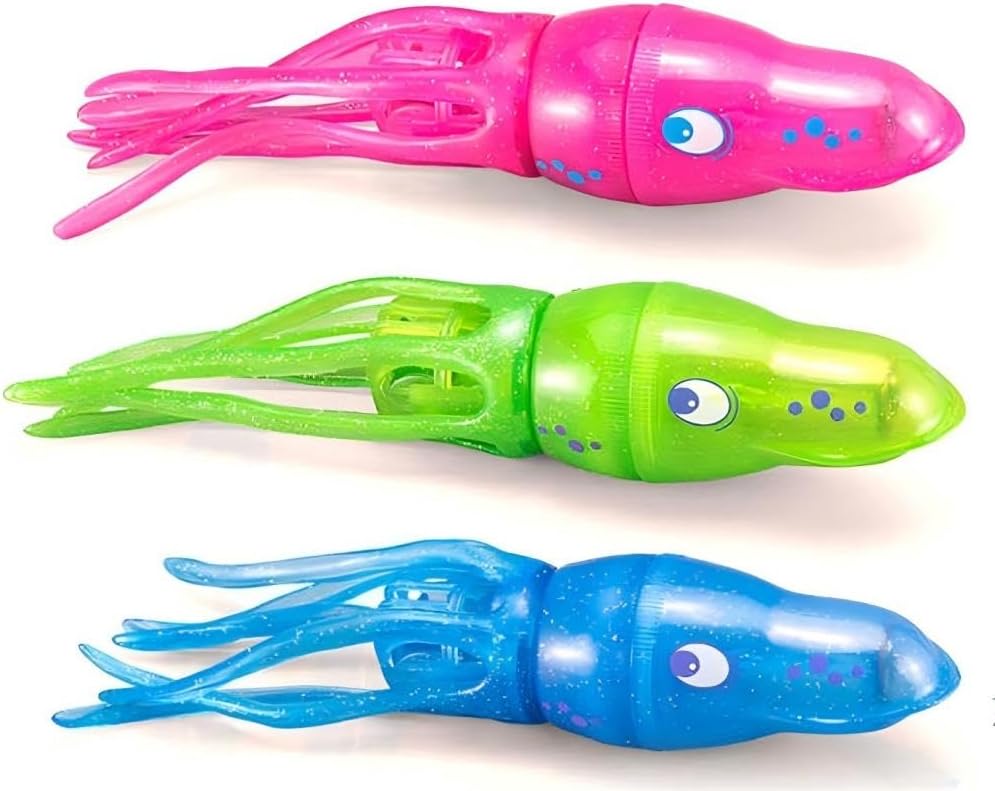 3PCS Octopus Swimming Fish Toys Cat Diving Squid Pool Bath Toys Robot Electric Sprinkler Swimming Training Accessories for Cat