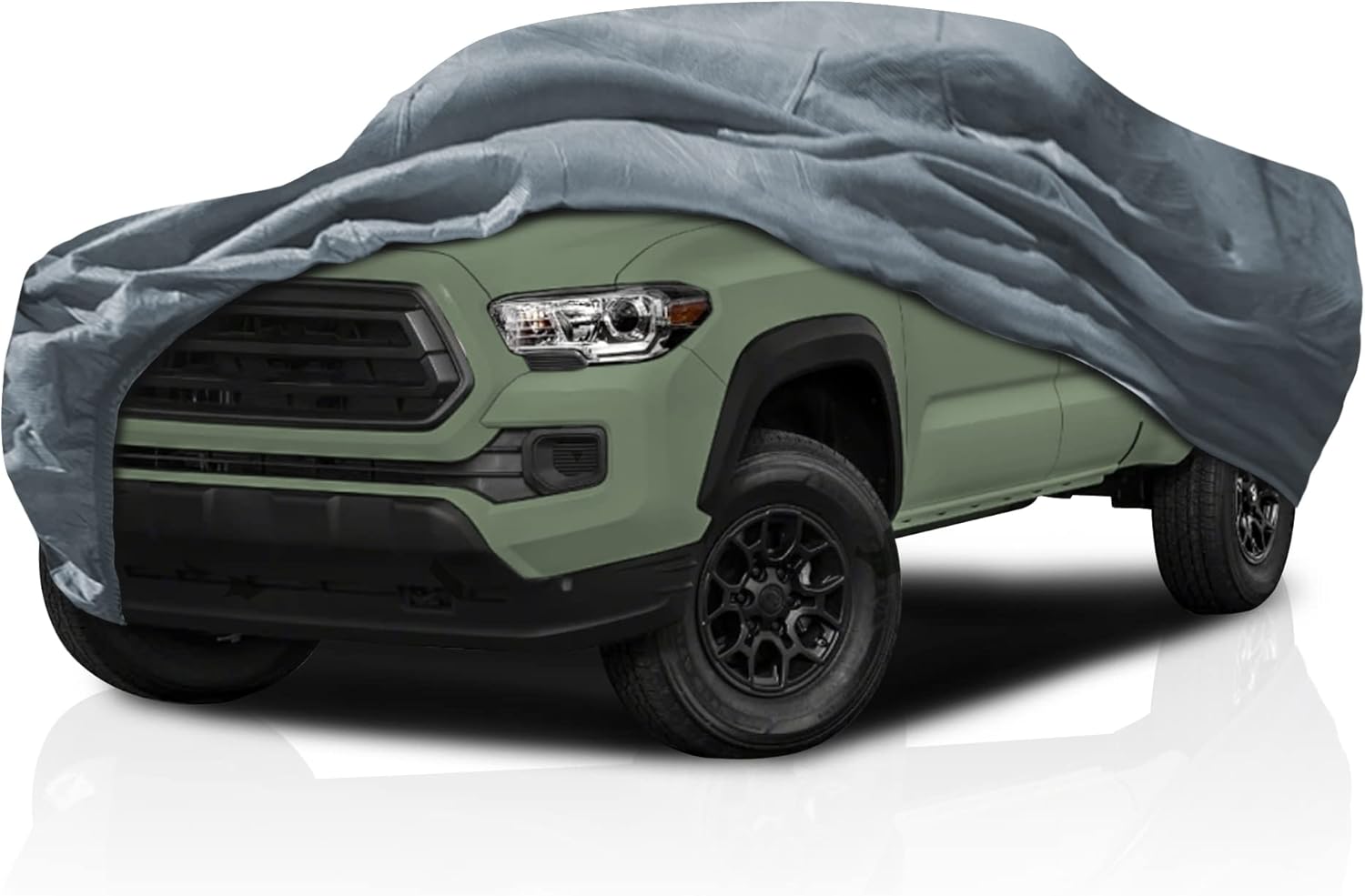 5 Layer Semi Custom Fit Truck Full Car Cover for Toyota Hilux 2018-2025 Crew Cab Pickup 4-Door Short Bed, All Weather Protection Breathable Dust Scratch, Dust, Snow Shield