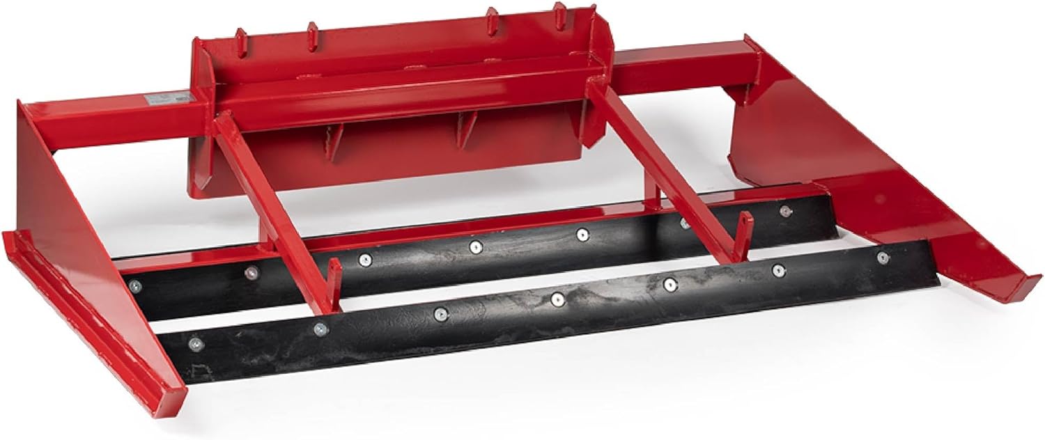 Titan Attachments 84" Skid Steer Grader Attachment, Universal SSQA, Triple-Blade Cutting Edge Box Grader, Low Profile, Durable Steel Construction, Grading Leveling Skid Steer Accessories