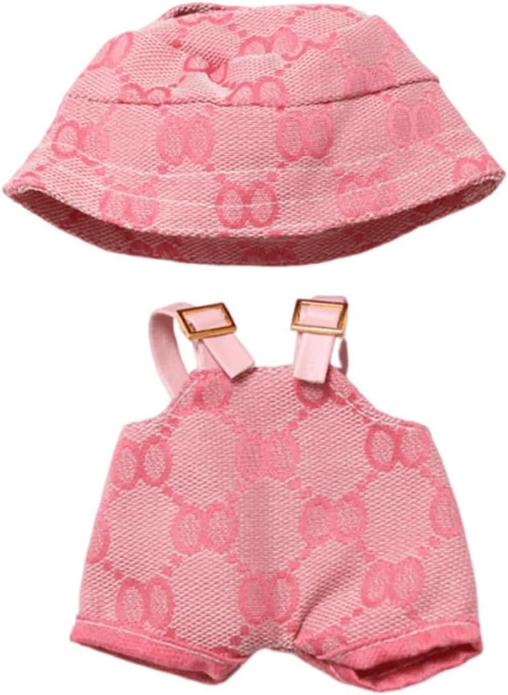 Clothes for Doll (NO Doll), Hat & Overalls Set for 17cm Accessories Suit, Cute Clothes for Dress up Unique Style（Style B