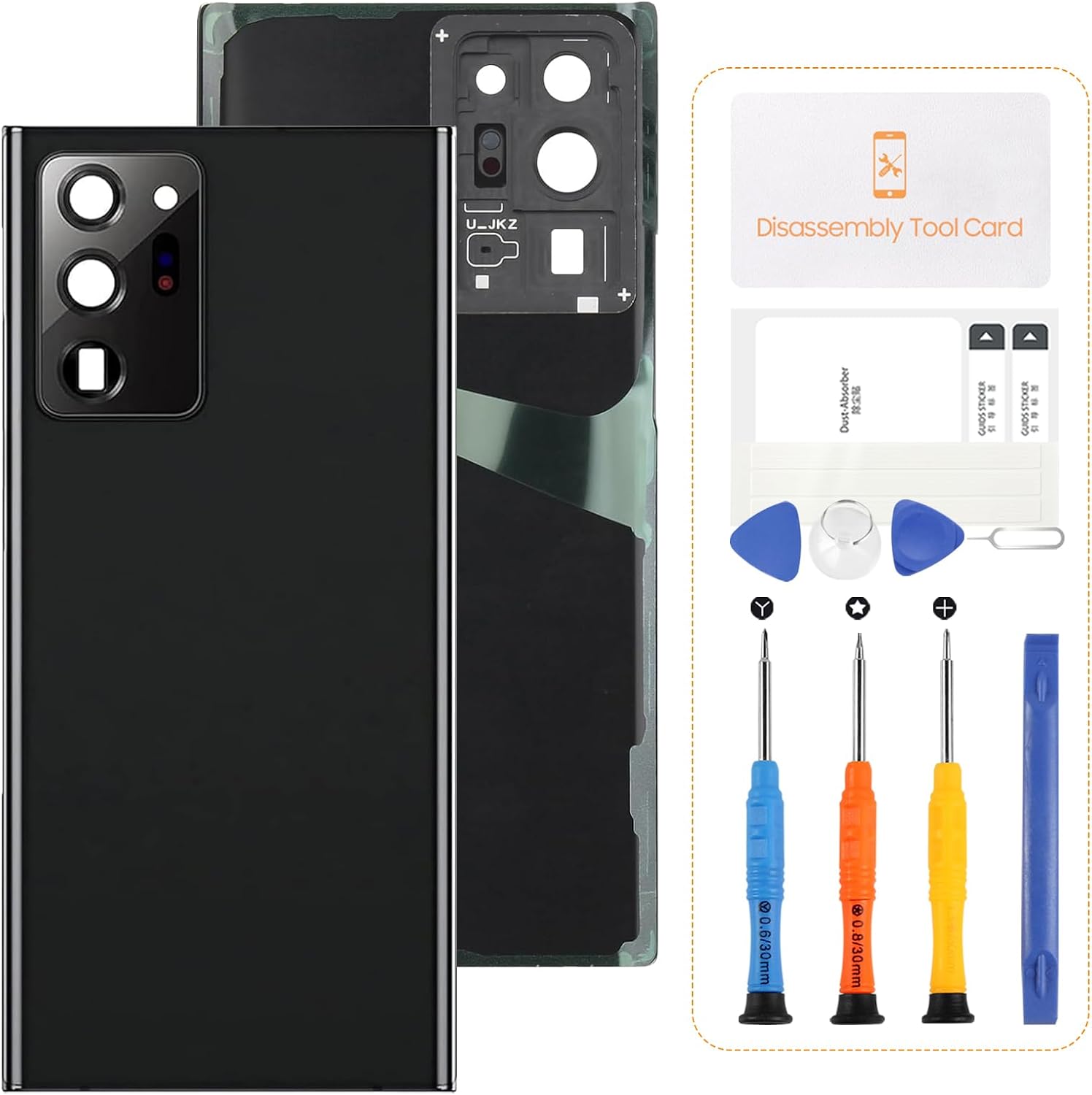 SRJTEK For Samsung Galaxy Note 20 Ultra 5G SM-N986B Battery Back Cover Rear Glass Replacement Repair Kit Genuine Rear Housing With Camera Lens (Black)