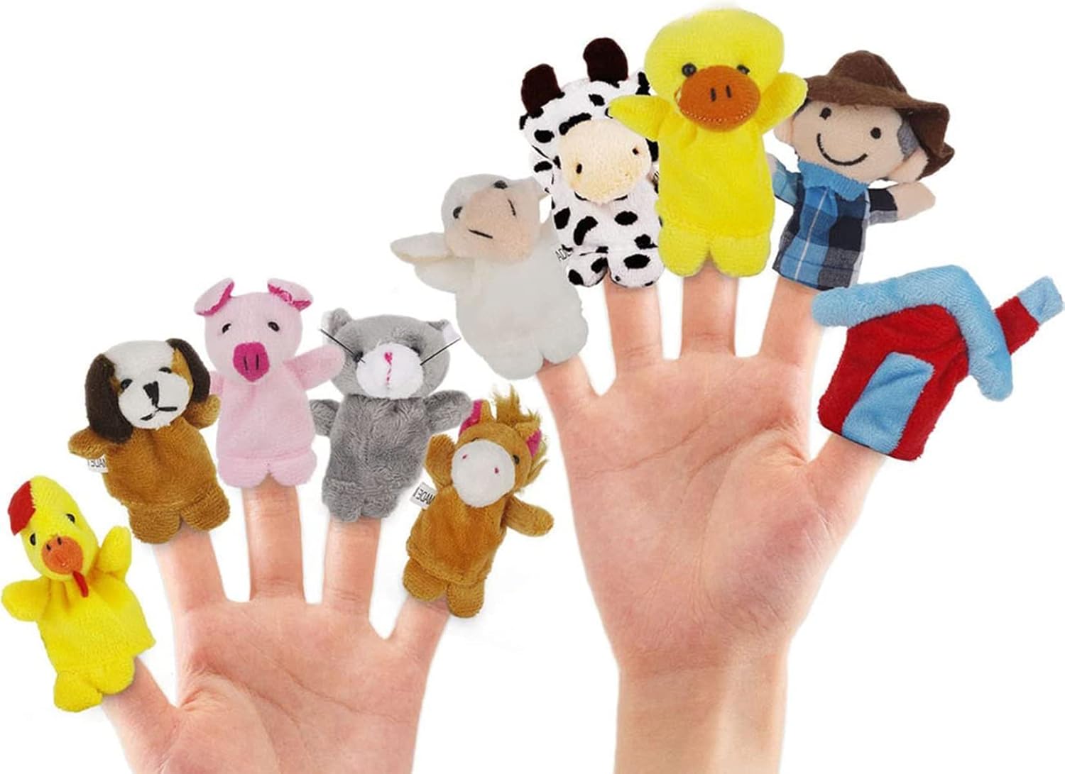 RIY 10Pcs Story Time Finger Puppets - Old Macdonald Had A Farm Educational Puppets Easter Basket Stuffers