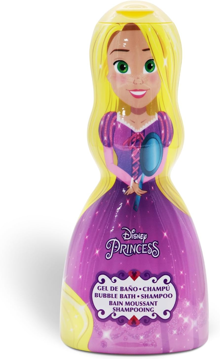 Disney Princess Rapunzel 2-in-1 Kids Bubble Bath & Shampoo - Gentle, Paraben-Free Hair & Body Wash with Vitamin E & A, pH Balanced for Sensitive Skin - Lightly Scented, for Children Aged 3+, 250ml