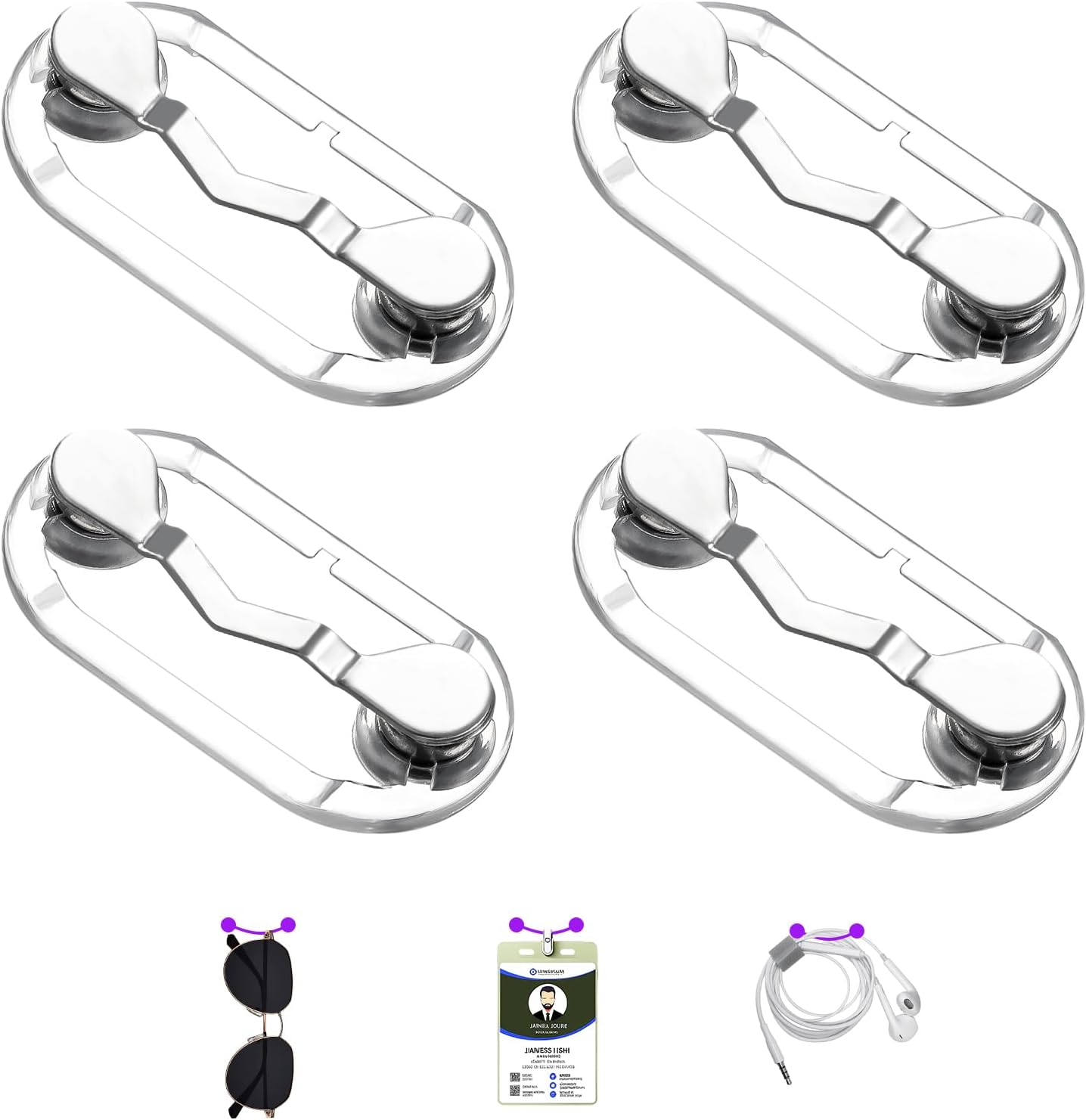 Gjinxi 4PCs Magnetic Eyeglass Holder, Lightweight Name Tag and Magnet Pen Holder, Broach Broche Glasses Holder, Stylish Accessory Pins for Clothes Shirt, Reading Glasses Sunglass Holders Chains