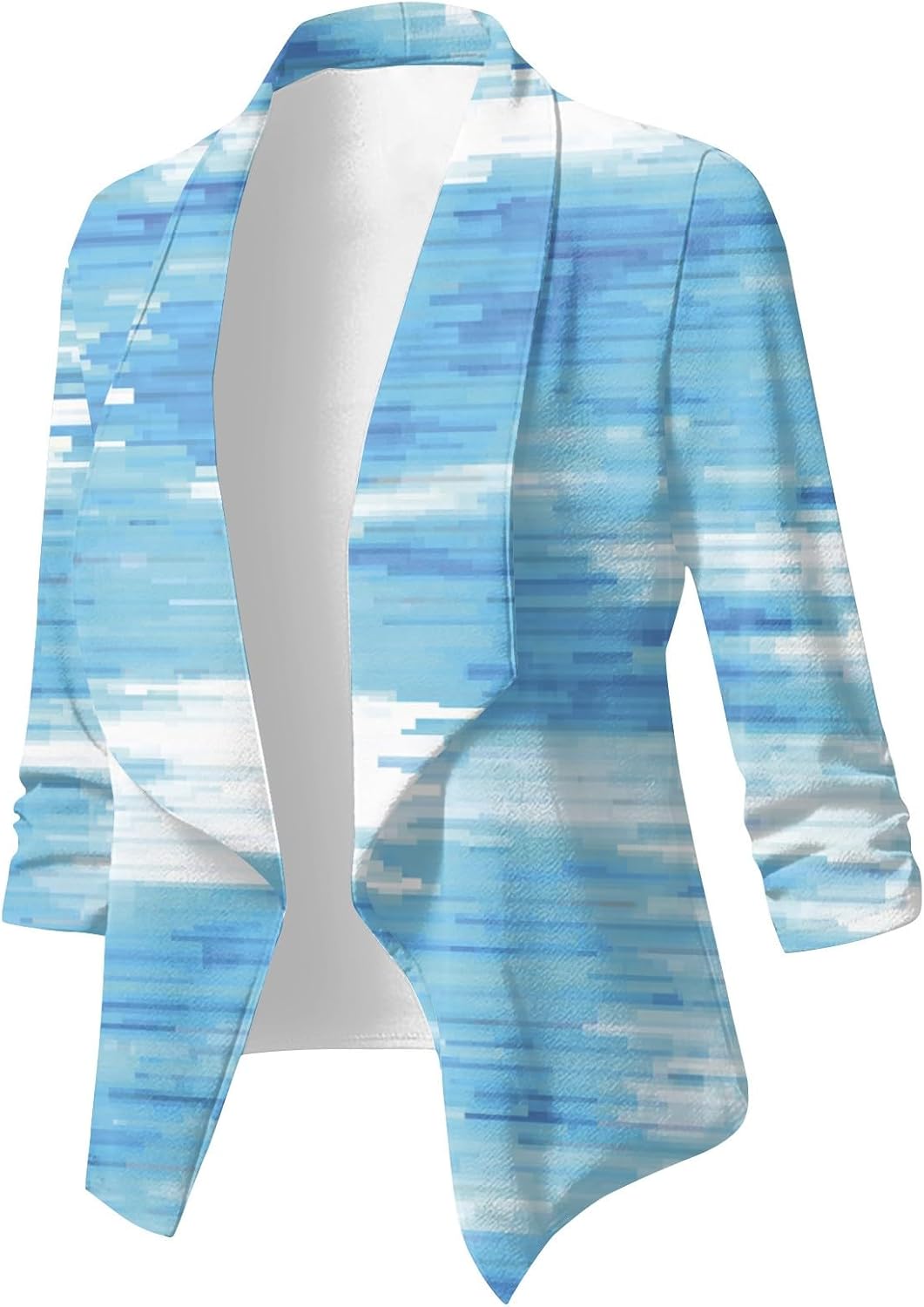 3/4 Sleeve Blazer for Women UK T Shirts for Women UK Fashion Lightweight High Low t Hem Lapel Neck Swing T-Shirts Summer Tops Ladies Beach Blouse Jackets