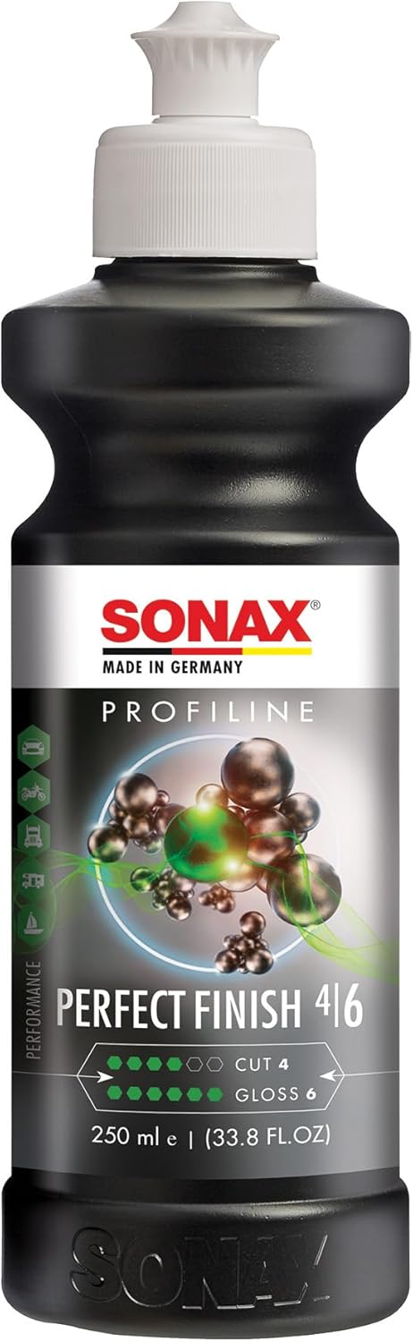 SONAX Perfect Finish 250ml | Scratch and Swirl Remover Polish | Machine Polish | Paint Correction Polish | High Gloss | Black Paint Polish | No Fillers Paint Correction | 8.45 fl. Oz
