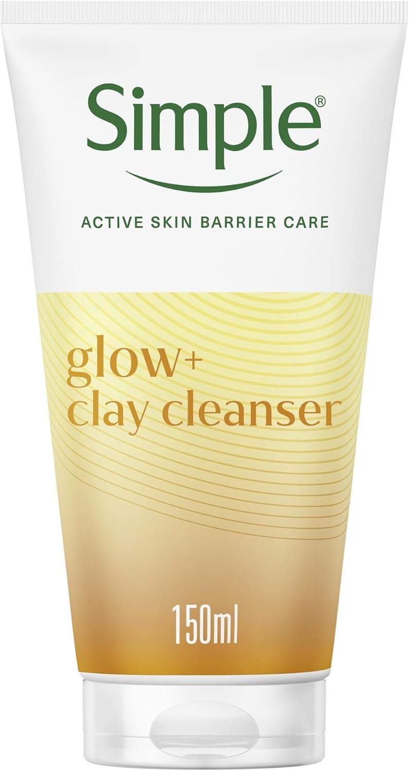 Simple Protect 'N' Glow Express Glow Clay Polish Cleanser leaves skin naturally glowing for expert facial skin care 150 ml