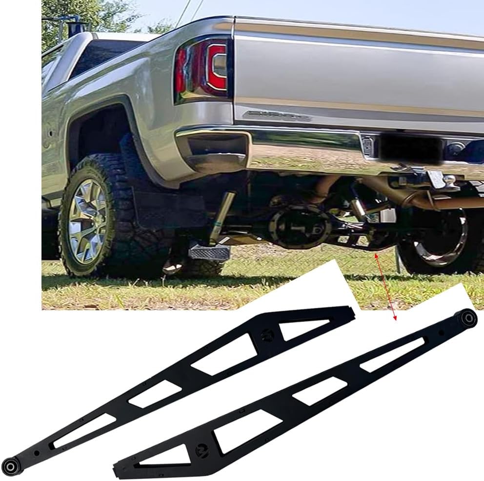 Traction Bar Kit for 0-7.5" Lift: Fits Chevrolet Silverado 1500 2007-2018 4WD/2WD, GMC Sierra 1500 2007-2016 4WD/2WD (black)