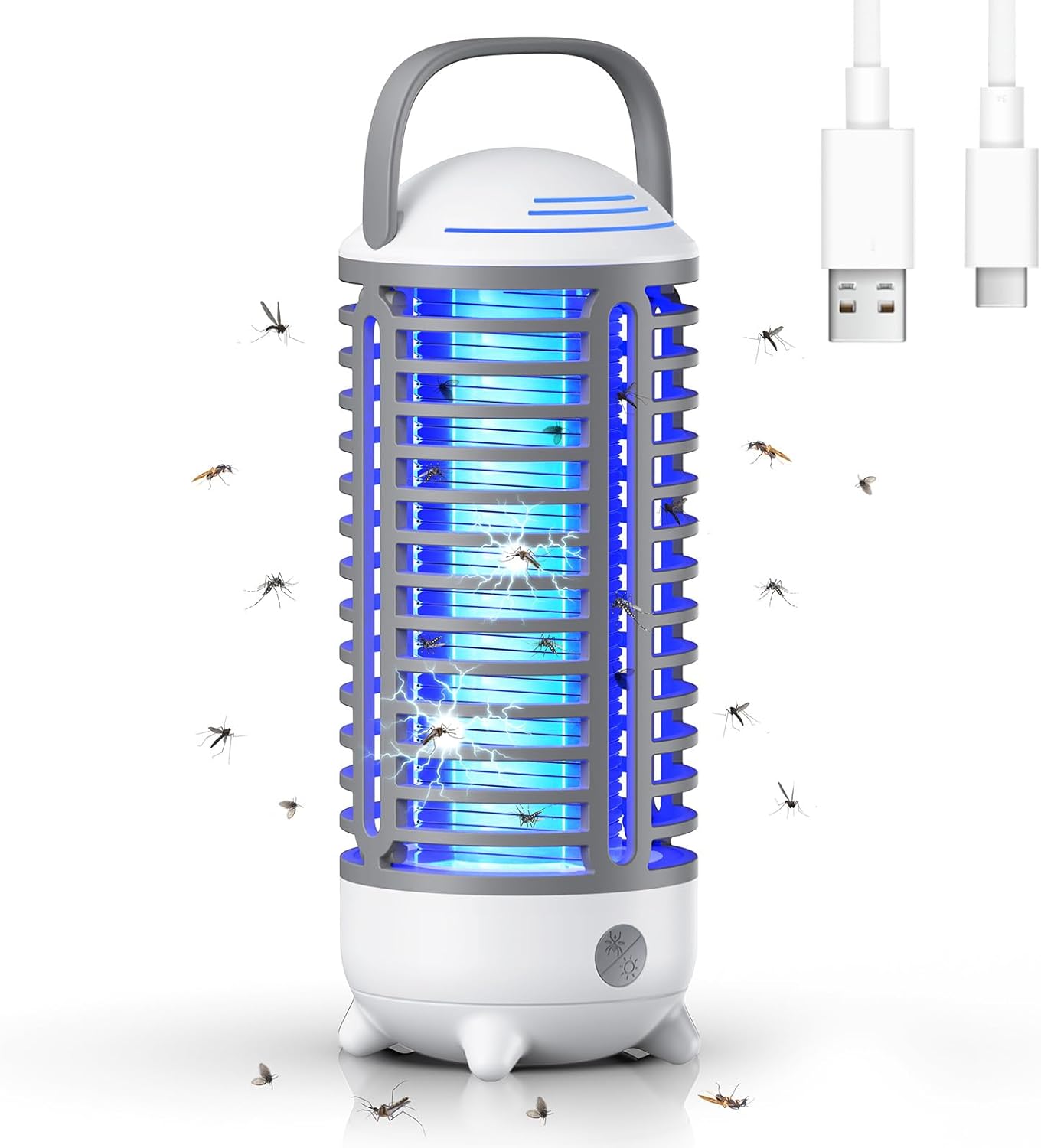 Bug Zapper for Indoor Outdoor, 4200V Insect Pest Fly Killer Mosquito Zappers Killer, Rechargerable Waterproof Bug Fly Trap, Insect Killer for Home,Garden,Backyard, Camping