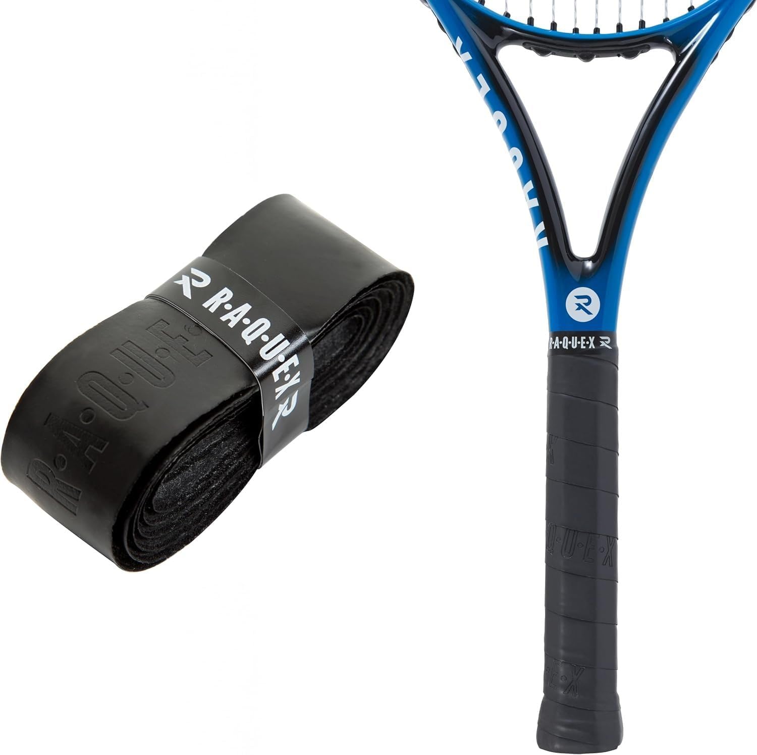 Raquex Enhance Replacement Racket Grip: Tennis Grip, Badminton, Squash Grip Tape, Padel, Pickleball. 14 Colours. Premium, Self-Adhesive Tennis Racquet Grip with Finishing Tape