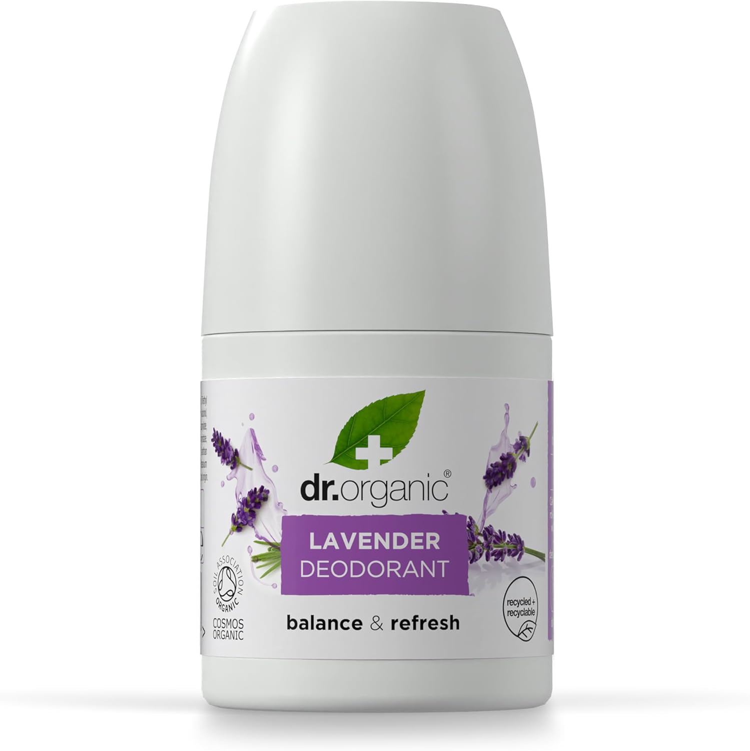 Dr Organic Lavender Deodorant, Aluminium Free, Mens, Womens, Natural, Vegan, Cruelty-Free, Paraben & SLS-Free, Recycled & Recyclable, Certified Organic, 50ml, Packaging may vary