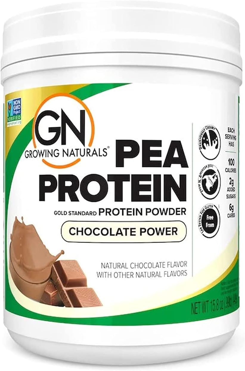 Raw Pea Protein Powder, Vegan Plant Based Protein, BCAA, Low-Carb, Low-Sugar, Chocolate Power, 1 Pound (Pack of 1)