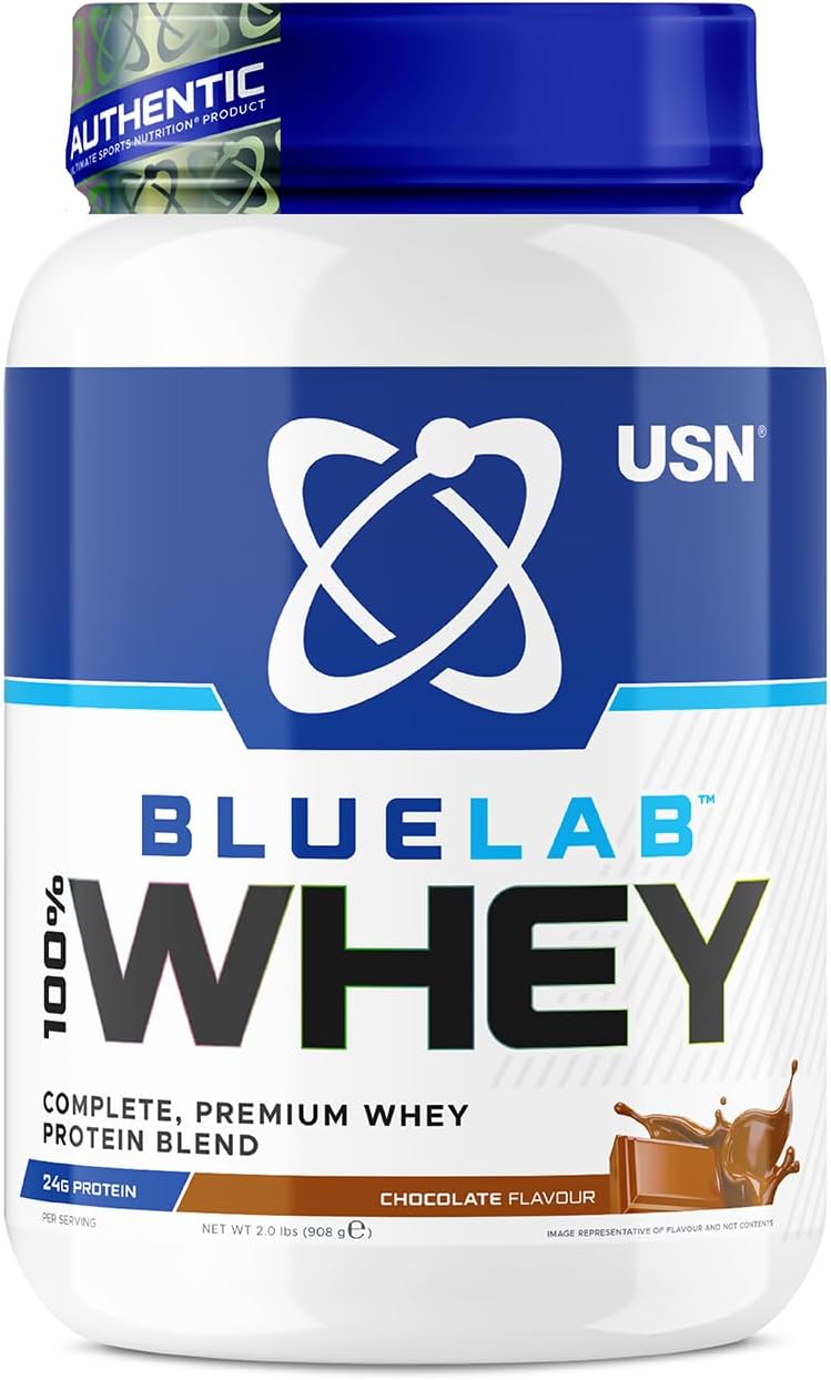 USN Blue Lab Whey Protein Powder: Chocolate - Whey Protein 2kg - Post-Workout - Whey Isolate - Muscle Building Powder Supplement With Added BCAAs