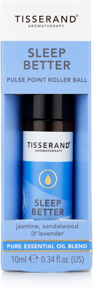 Tisserand Aromatherapy - Sleep Better - Pulse Point Roller - Lavender, Jasmine & Sandalwood Essential Oils - 100% Natural Pure Essential Oils - 10ml