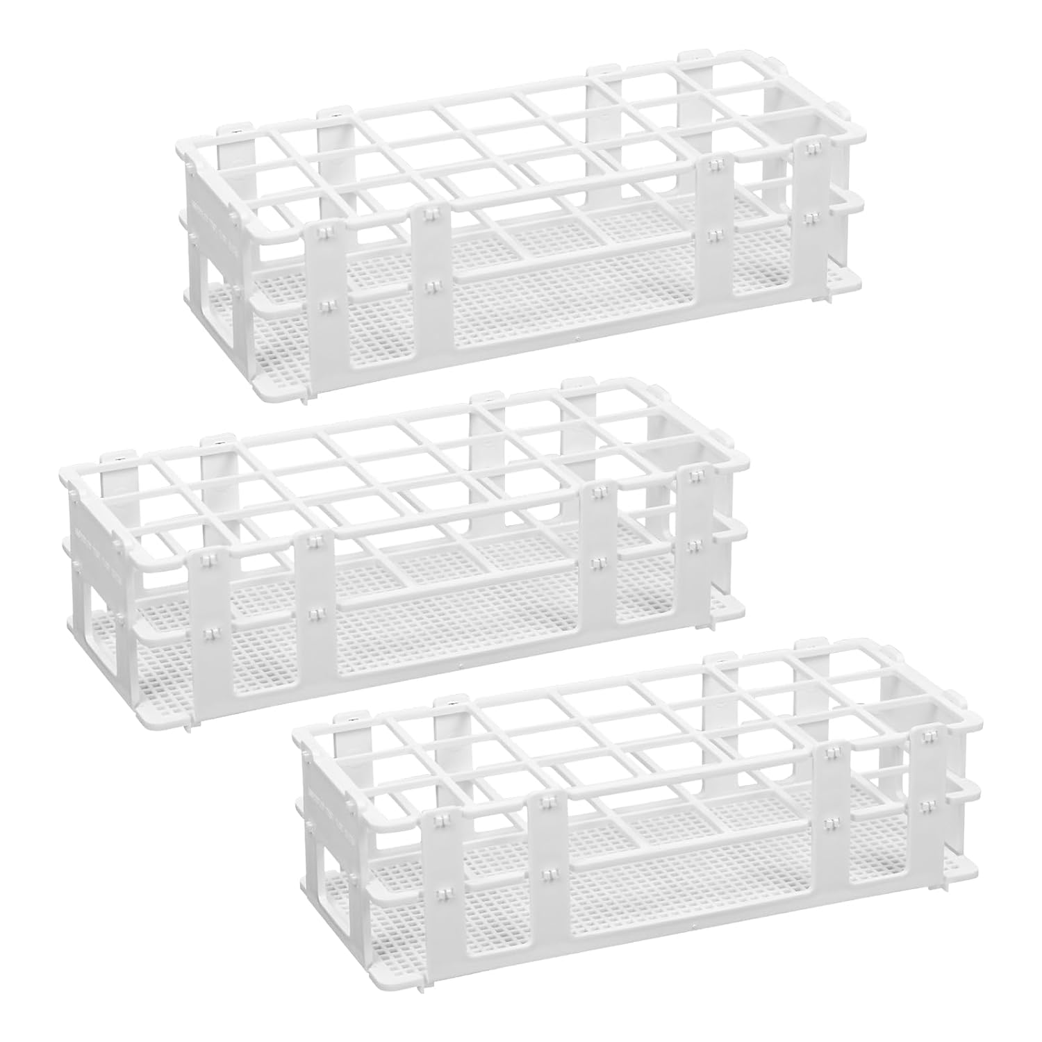 Plastic Test Tube Rack,3 Pack 21 Holes Lab Test Tube Rack Holder for 30mm Test Tubes,Detachable Centrifuge Tube Rack for Laboratory Business Industry Science