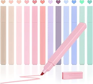 Utron 12pcs Bible Highlighters, Bible Highlighters No Bleed, Pastel Highlighter Set, Cute Highlighters, No Bleed Bible Highlighters Pastel (12 Color)