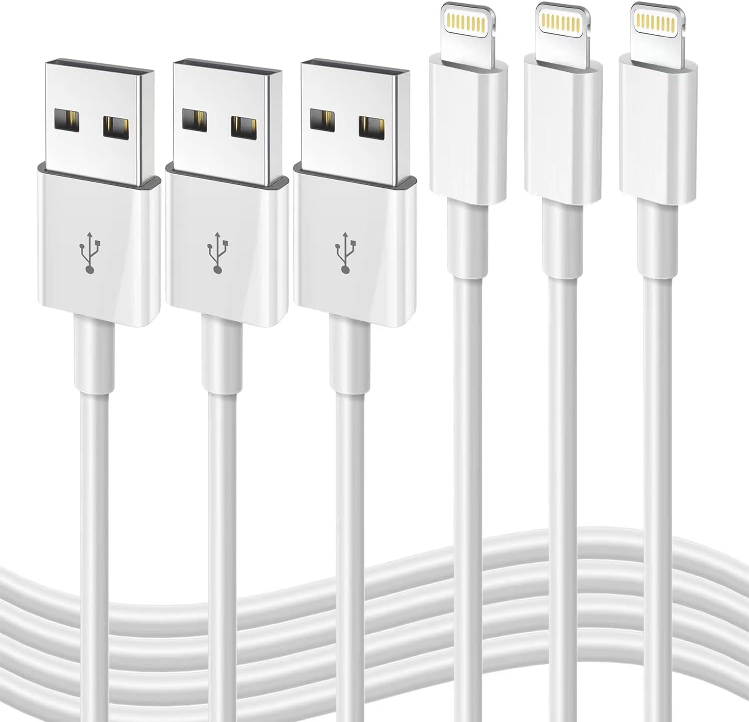 iPhone Fast Charging Cable [Apple MFi Certified] 3-Pack 3FT USB to Lightning Cable iPhone Charger Cord Compatible with iPhone 14 13 12 11 Pro Max XR XS X 8 7 6 Plus SE iPad and More 3FT