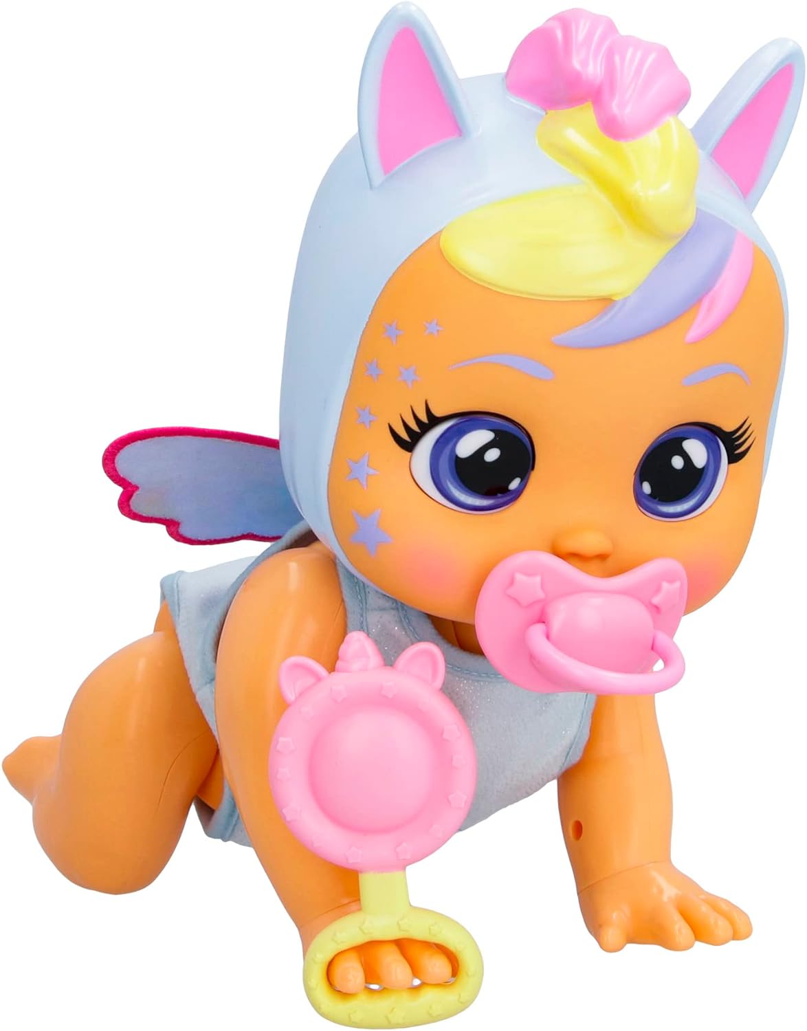 Cry Babies Crawling Jenna - Crawling Baby Doll with 35 Realistic Baby Sounds, Girls & Kids Age 18M and Up, Multi