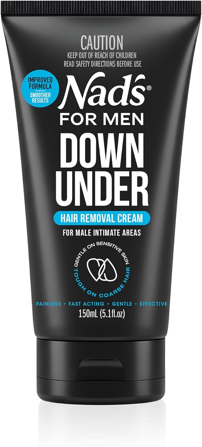 Nad's For Men Down Under Hair Removal Cream, Hair Removal Cream for Male Intimate Areas and Genitals, ‎All Skin Types 150 ml