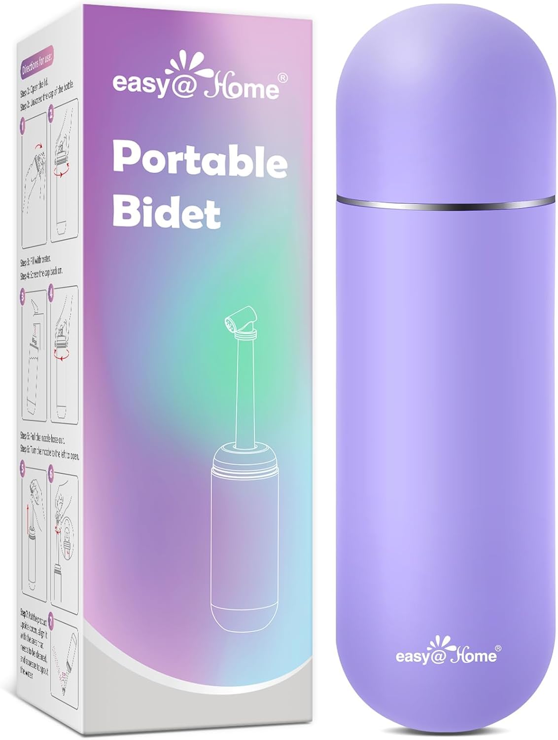 Easy@Home Portable Peri Bottle for Postpartum & Perineal Care: Handheld Bidet Perfect for Personal Hygiene Cleaning & Travel Friendly | 380ml Leakproof & Convenient Design | BPA-Free | EPB-01 Purple