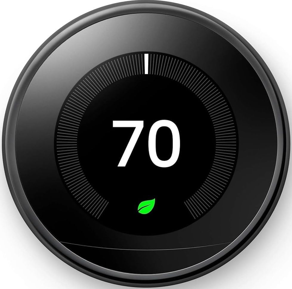 Google Nest Learning Thermostat - 3rd Gen - Programmable Smart Thermostat for Home - Compatible with Alexa (Mirror Black)