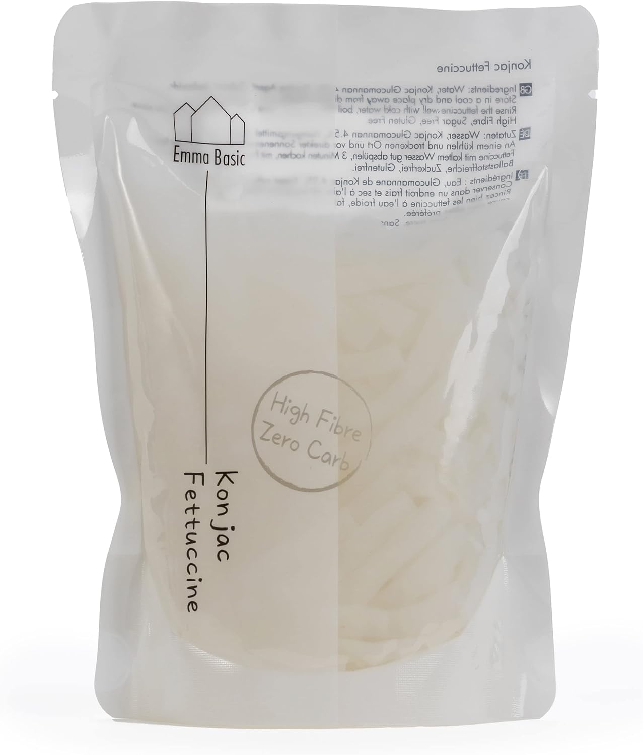 Emma Basic - Konjac Fettuccine 12x200g | Sugar Free | Fat Free | Gluten Free | Vegan | Zero Carbs | Healthy Pasta