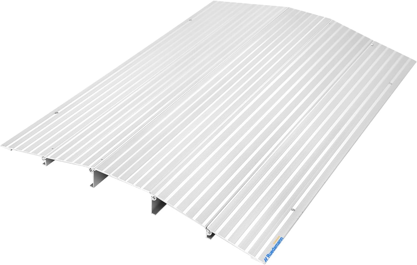 Ruedamann 2" Rise Bridge Threshold Ramp, 34" Wide Modular Aluminum Entry Ramp, Adjustable Wheelchair Ramp, 800Lbs Capacity, Transition Door Ramps for Sliding Door, Patio Door, Scooters, Power Chairs