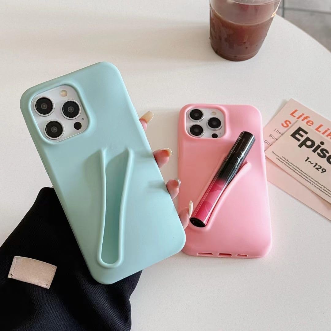 Lip Gloss Phone Case for iPhone 15 Pro for Women Girls Protective Silicone Shockproof Slim Funny Cute Phone Case Compatible with iPhone 15 Pro(Blue)