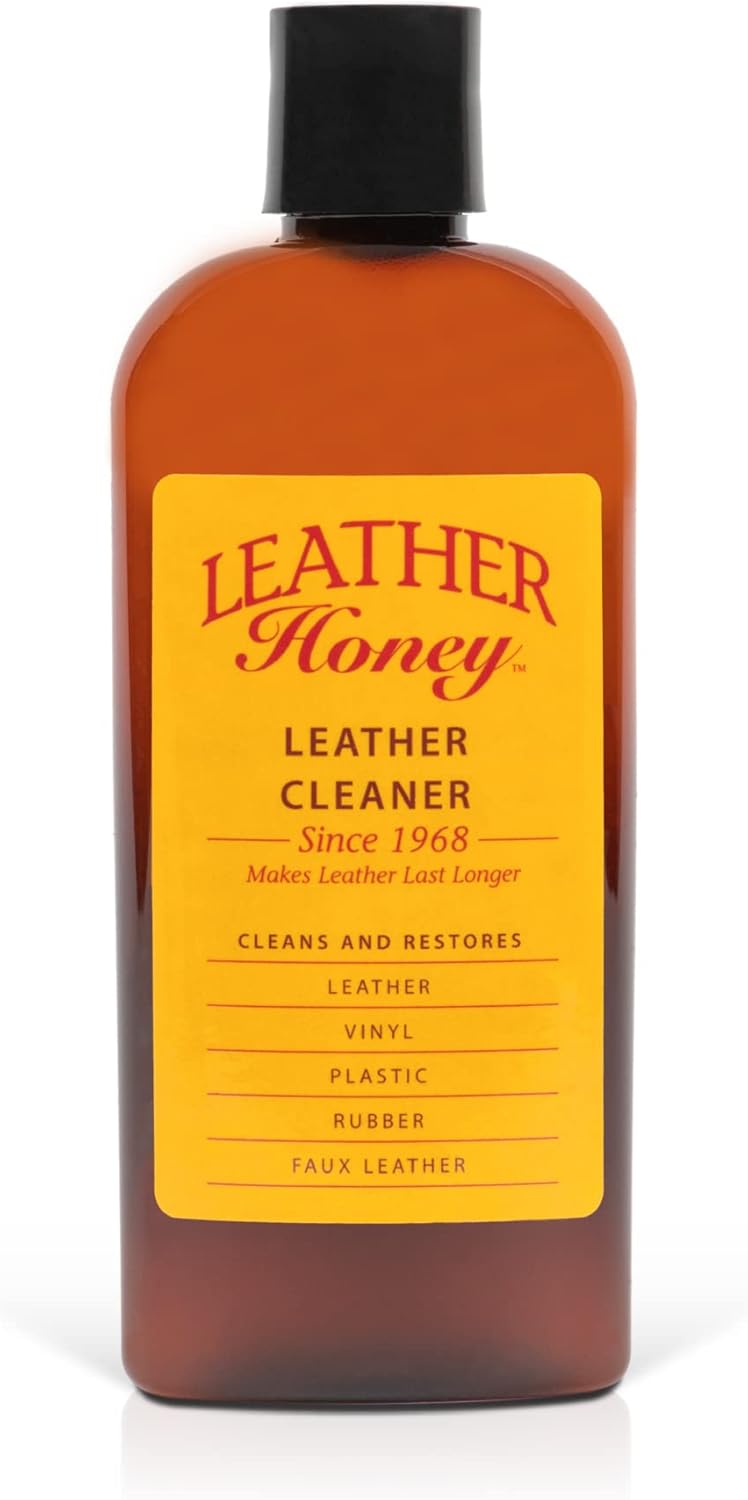 LEATHER Honey Leather Cleaner The Best Leather Cleaner for Vinyl and Leather Apparel, Furniture, Auto Interior, Shoes and Accessories. Does Not Require Dilution. Ready to Use, 227.3ML Bottle