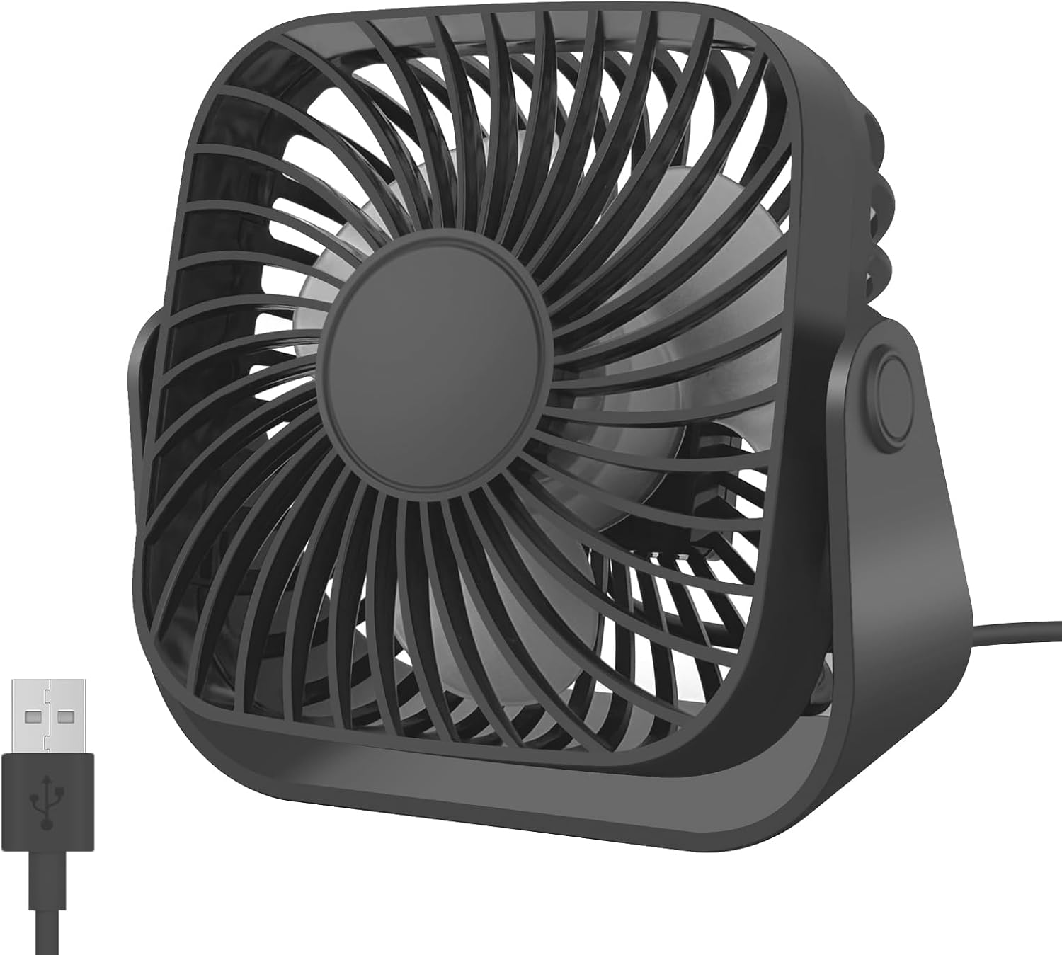 Jsdoin USB Fan USB Desk Small Desktop Cooling Mini Personal, 3 Speeds Desk Desktop Cooling Fan 360° Rotation Adjustment, Strong Wind Small Powerful for Office,Home,Outdoor