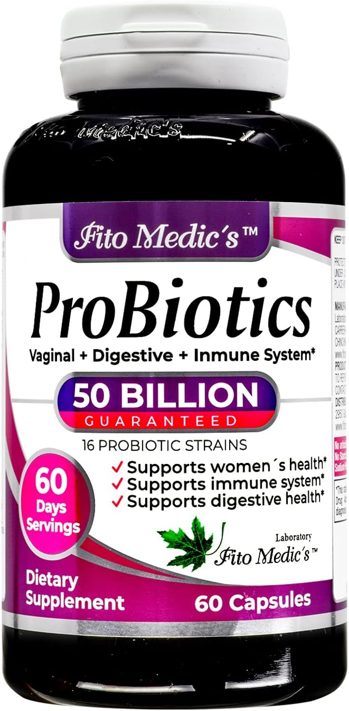 FITO MEDIC'S Lab - Probiotics for Women - 50 Billion CFU of- probiotics- 60 Days Servings s -probiotics for Digestive Health- 16 - probiotic - Blend. Promotes Digestive Balance.