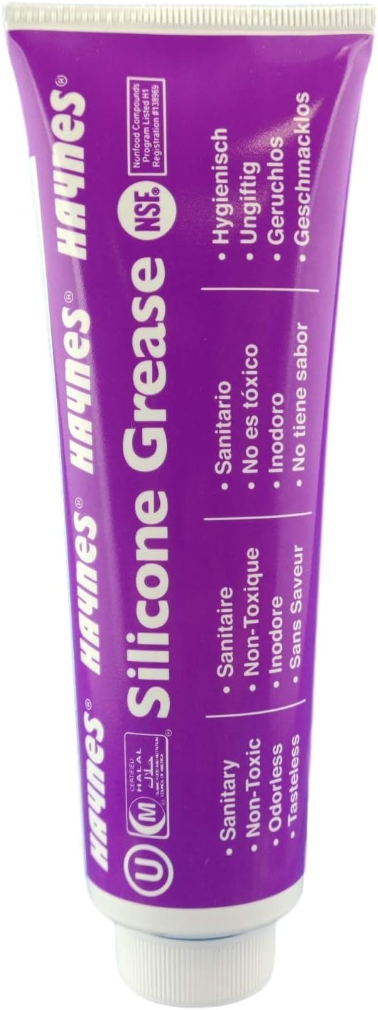 Haynes Silicone Grease, Food Grade Sanitary Lubricant, Machine Lube, Prevent Valves and O-Rings from Sticking, 1-4oz Tube Silicone Grease HAYSG 4OZ Tube Clear, 4-oz
