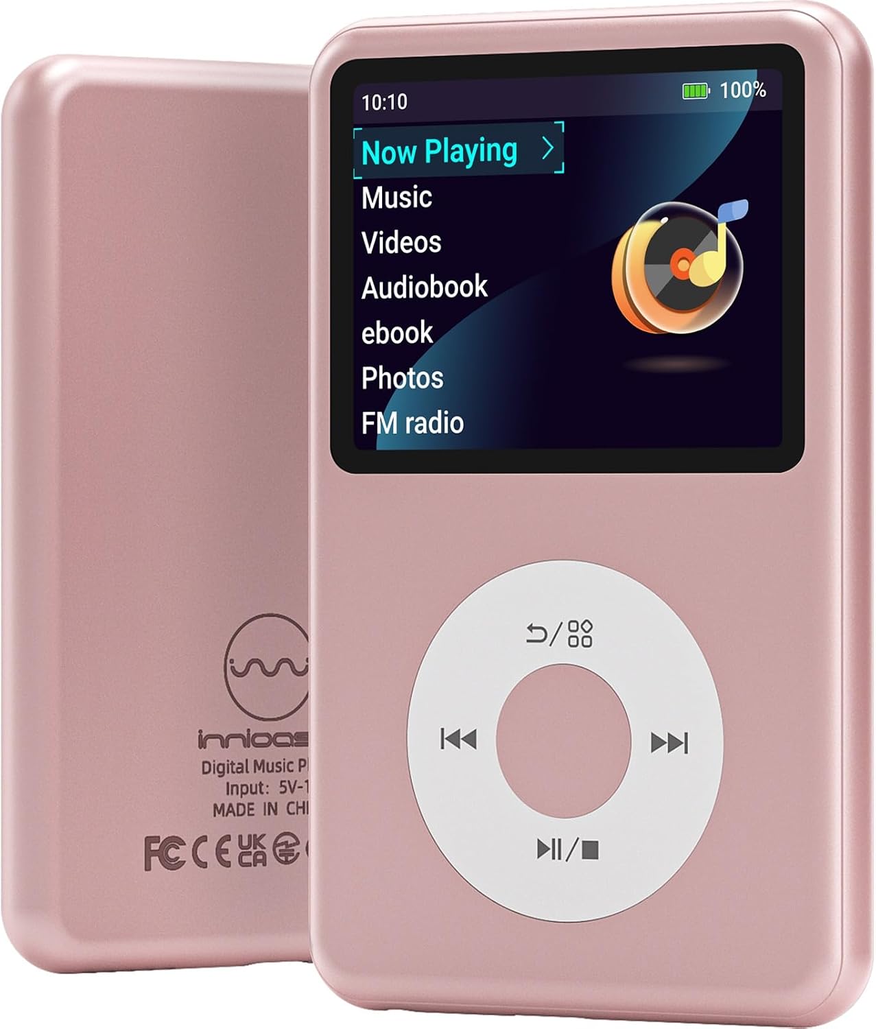 64Gb Mp3 Player with Bluetooth Y1 Portable Music Digital Players Supports Playlist Audiobook Video Nice Gadget for Kids Pink