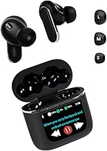 Wireless Bluetooth Headset, Charging case with Touch Function, Color Screen Control Super Smart Noise Cancellation, IPX56 Waterproof, for iOS/Android, Business, Sports