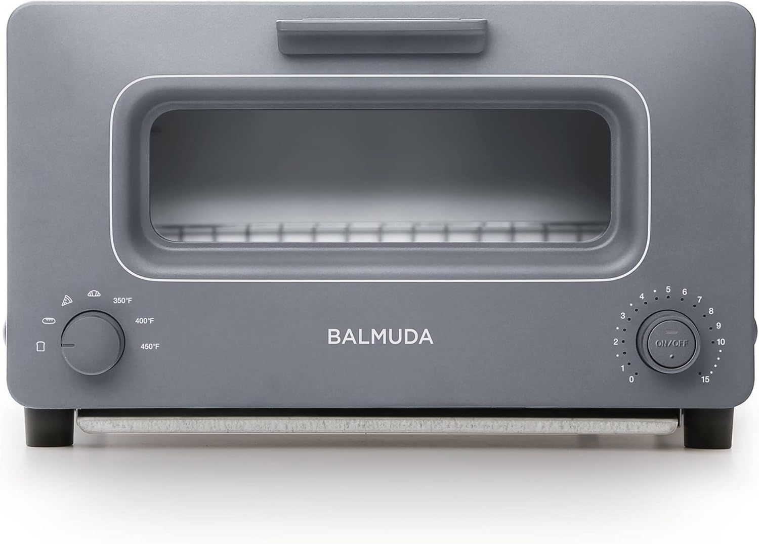 BALMUDA The Toaster | EU VERSION - 220v & Type C Plug| Steam Oven Toaster | 5 Cooking Modes - Sandwich Bread, Artisan Bread, Pizza, Pastry, Oven | Compact Design | Baking Pan | Gray