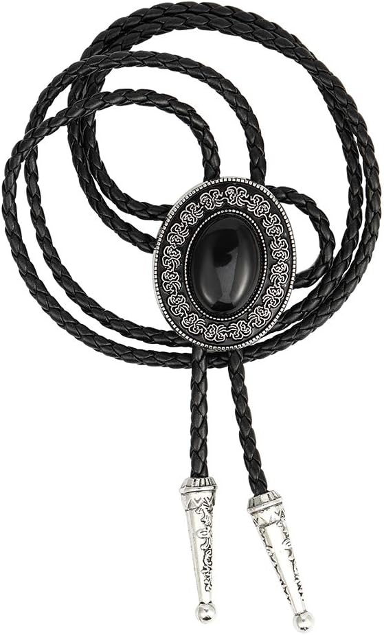 HUABOLA CALYN Bolo tie, Handmade Round Shape Western Cowboy Bola Tie