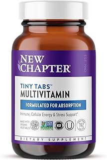 New Chapter Tiny Tabs Multivitamin with 20+ Nutrients for Immune, Cellular Energy & Stress Support, Including Vitamin D3 + B Vitamins, 192 Count