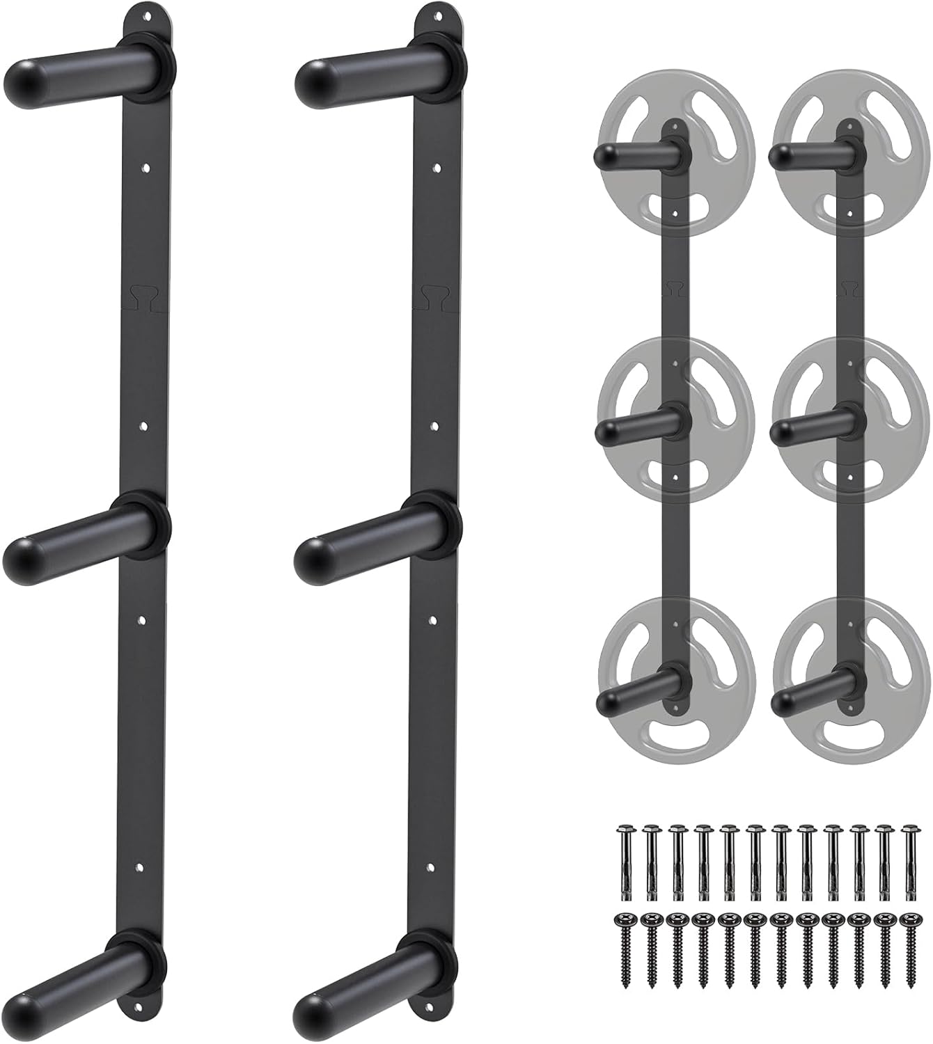 Kipika Weight Plate Storage Rack - Wall Mounted Weight Plate Holder with Durable Steel Construction Organizer for Olympic Plates, 1000lb Capacity, Space-Saving for Home Gym