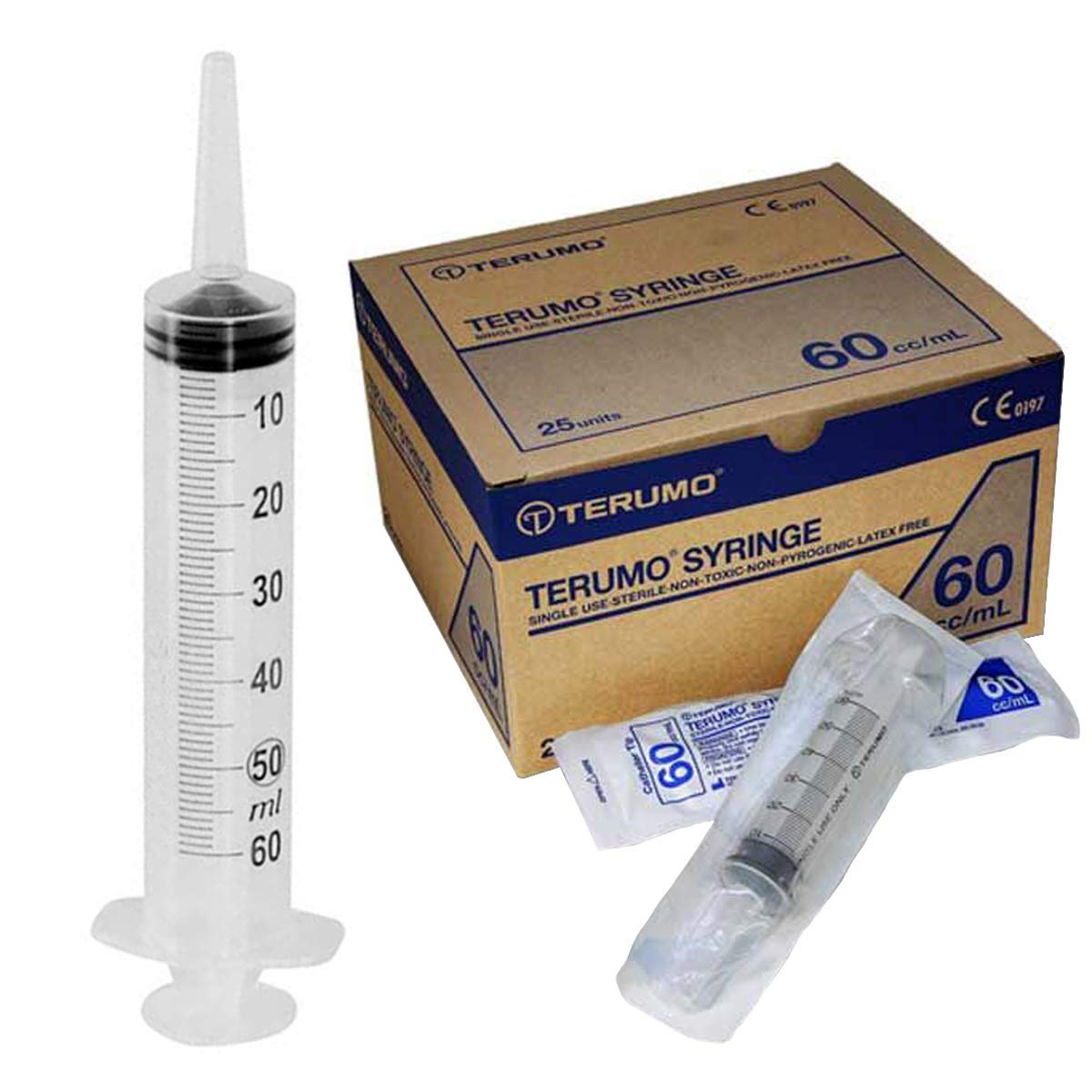 60cc 2oz. Catheter Tip Syringe Without Needle, Graduations: 1.0cc (60cc Total) 25/case