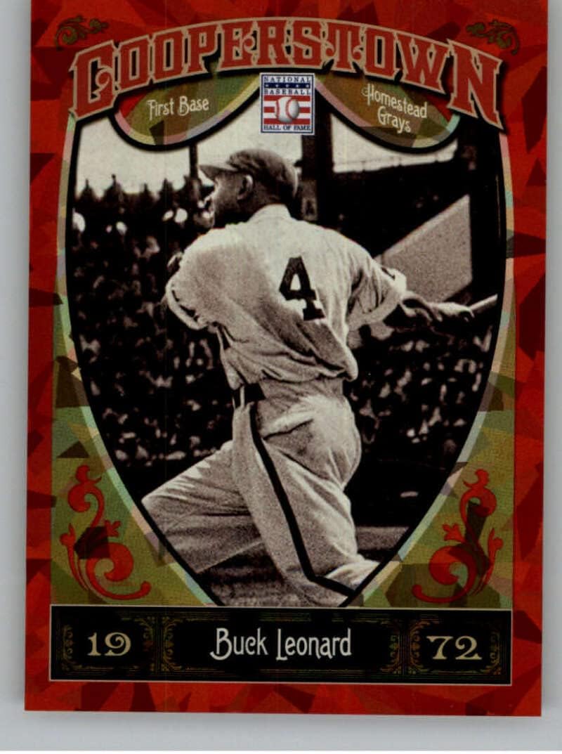 2013 Panini Cooperstown Red Crystal Shard Parallel #28 Buck Leonard SER/399 Homestead Grays Baseball Trading Card in Raw (NM or Better) Condition