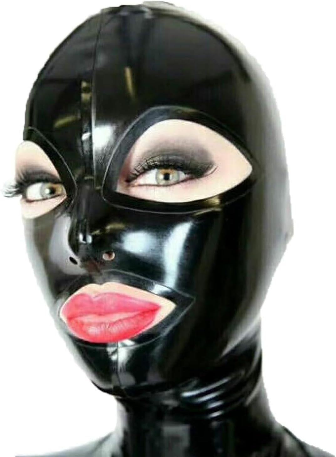 Black Latex Hood Mask Full Face Mask Riding Mask Hood Party Latex Mask