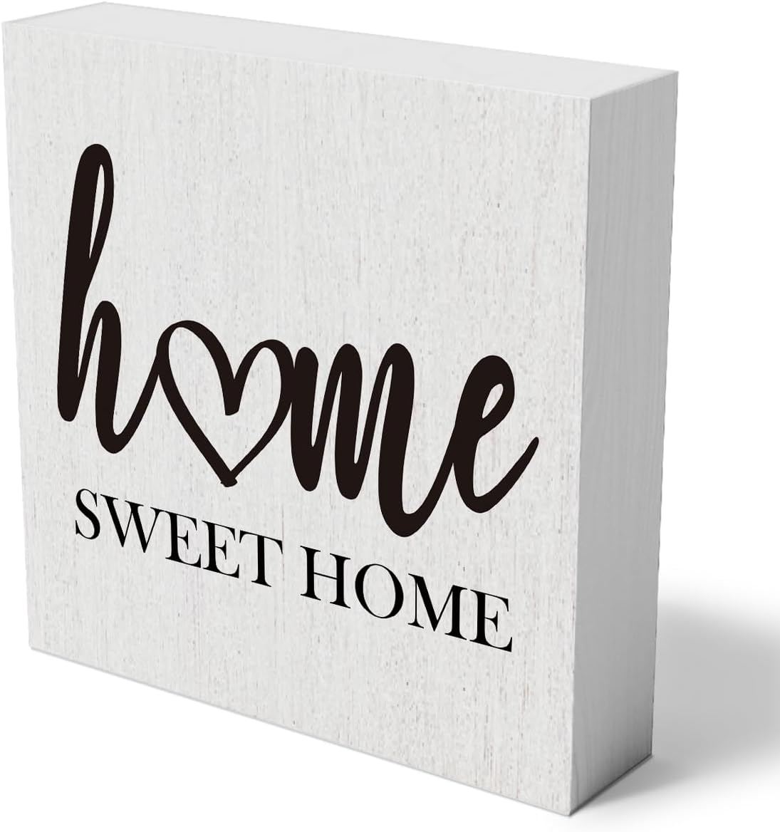 mmiishe Family Wooden Box Sign Decorative Home Sweet Home Wood Box Sign Home Living Room Decor Rustic Farmhouse Square Decor Sign for Shelf 5 x 5 Inches