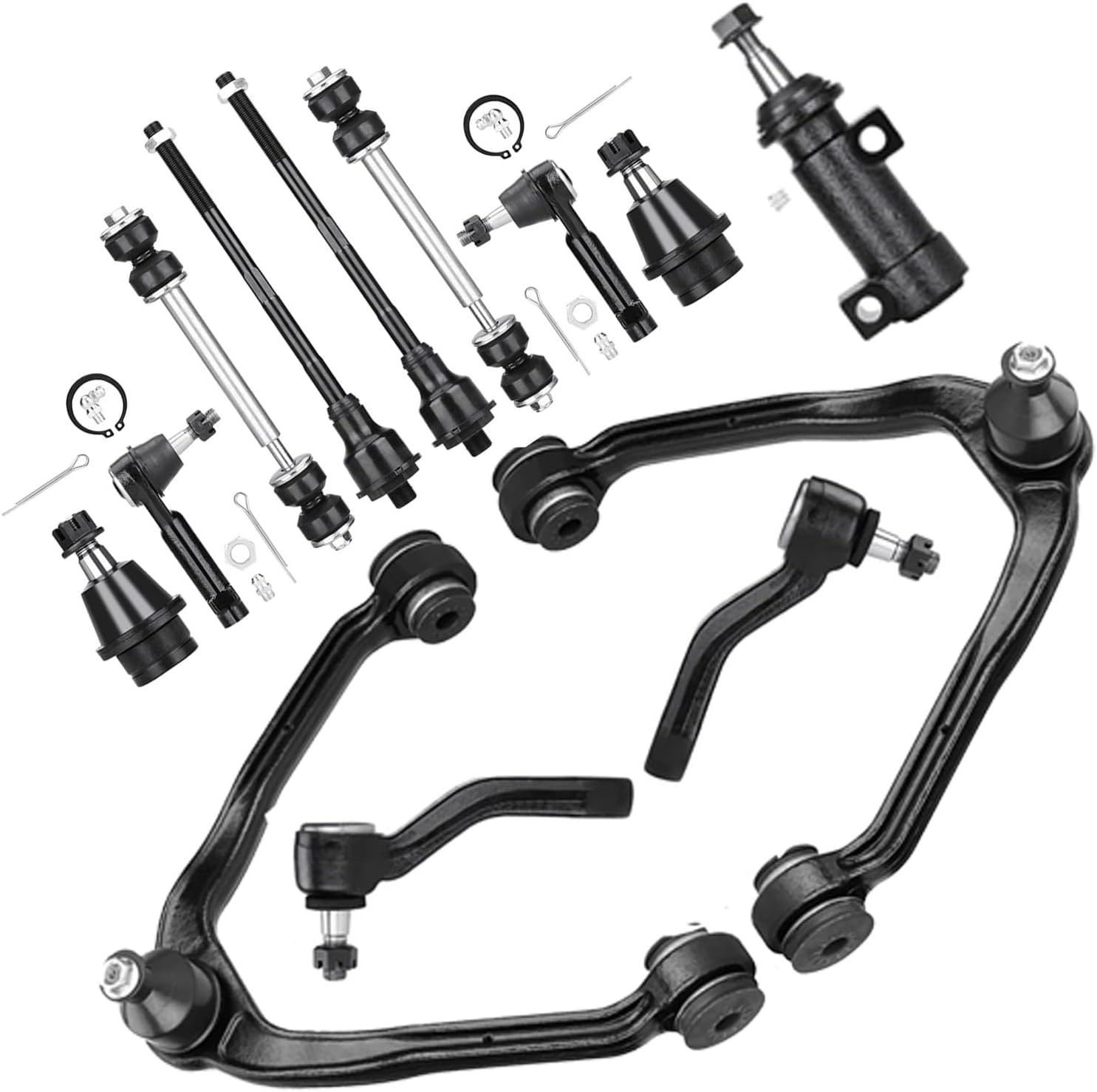 Front Upper Control Arm Suspension Kit Fit for 1999-2006 Chevy Silverado GMC Sierra 1500 2000-2006 Yukon Tahoe Suburban 2002-2006 Cadillac Escalade Avalanche with Lower Ball Joint K80942-13 pcs