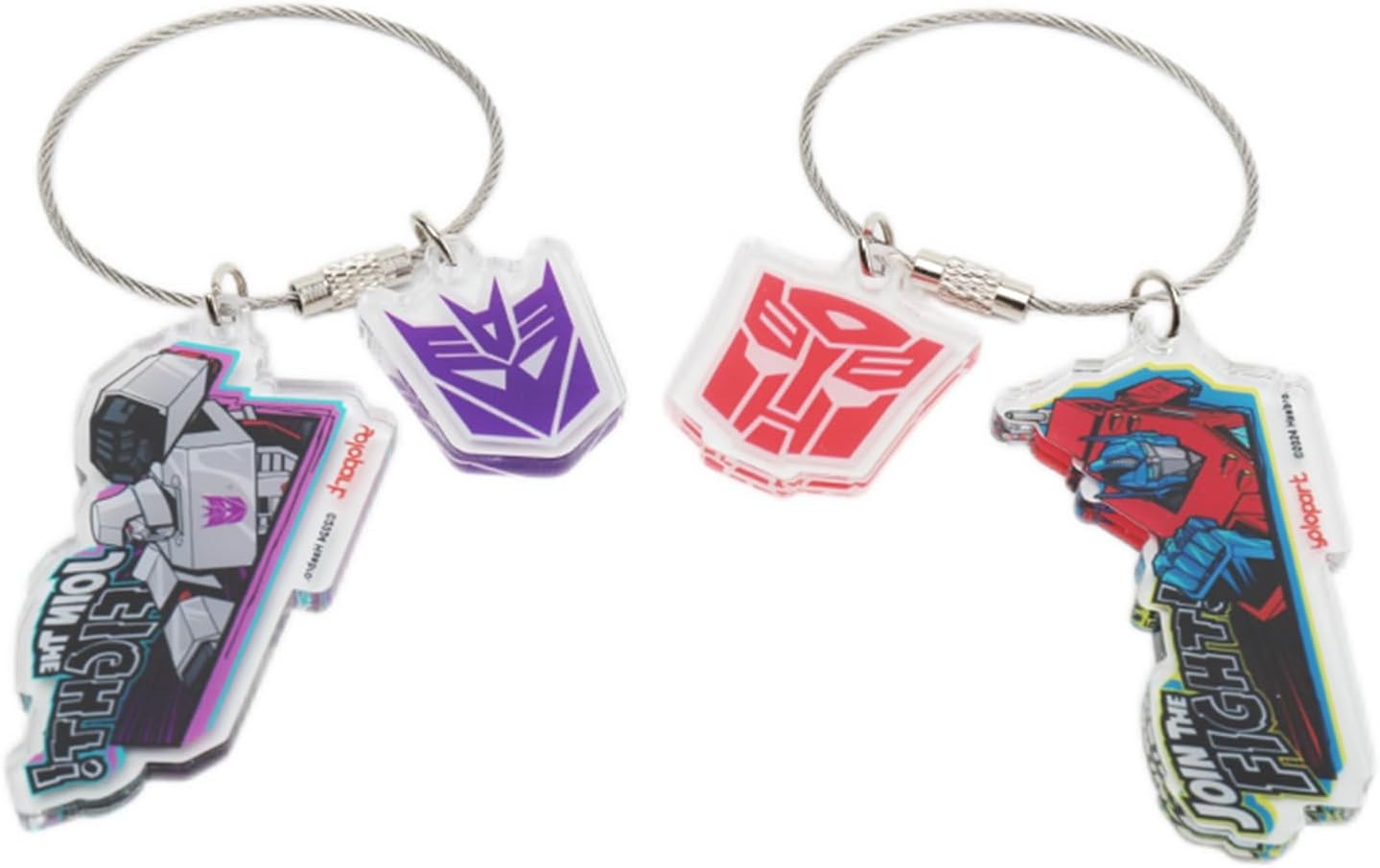 YOLOPARK Transformers G1 Keychain Set - Optimus Prime & Megatron - Classic Metal Collectible (6.6x3.4cm, 2-Pack)