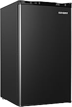 EUHOMY 3.2 Cu.Ft Mini Fridge with Freezer, Single Door Compact Refrigerator, Adjustable Thermostat, Mini Refrigerator Energy Saving, Mini fridge for Bedroom, Dorm, Office, Black