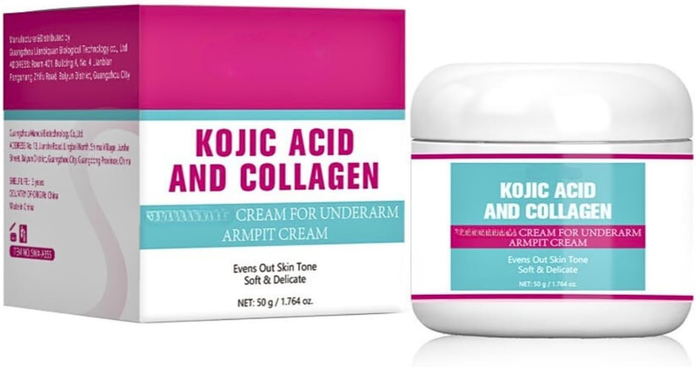 Kojic Acid Underarm Brightening Cream with Collagen & Niacinamide, Dark Spot Remover for Armpits, Inner Thighs, Elbows, Knees, Private Areas, Brightening Serum for Even Skin Tone