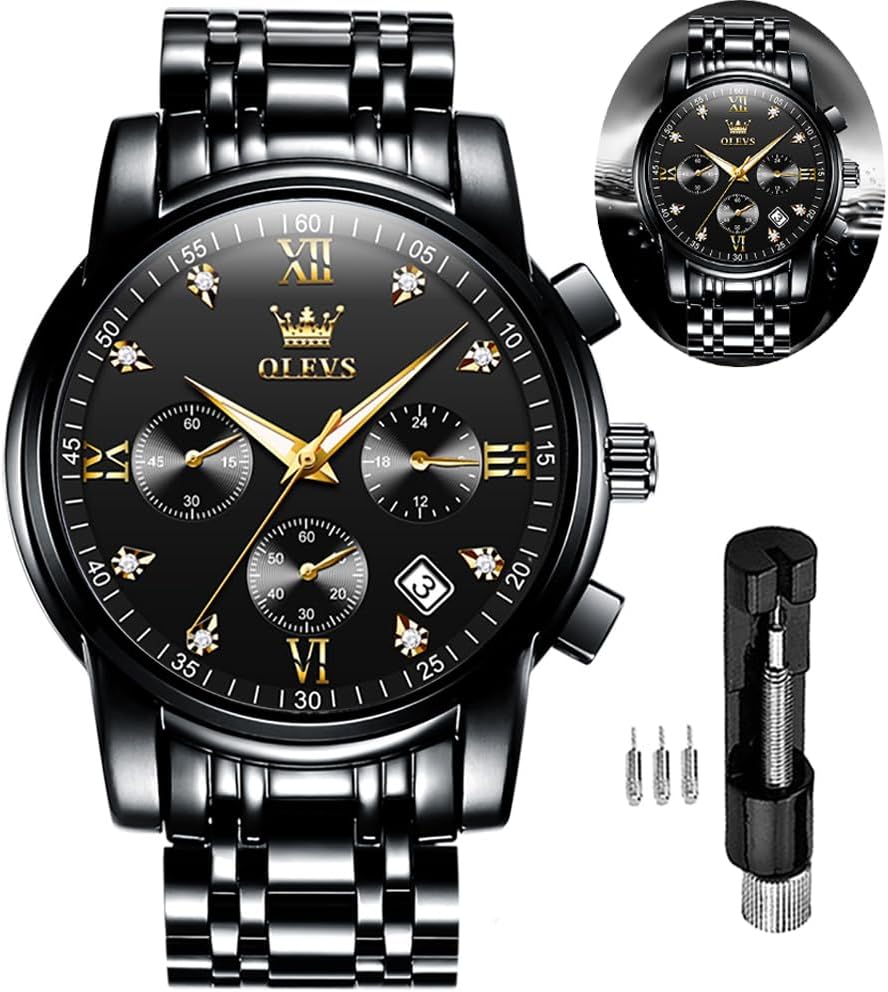 OLEVS Watches for Men,Quartz Luxury Watch Luminous Water Resistant Chronograph Watches for Men