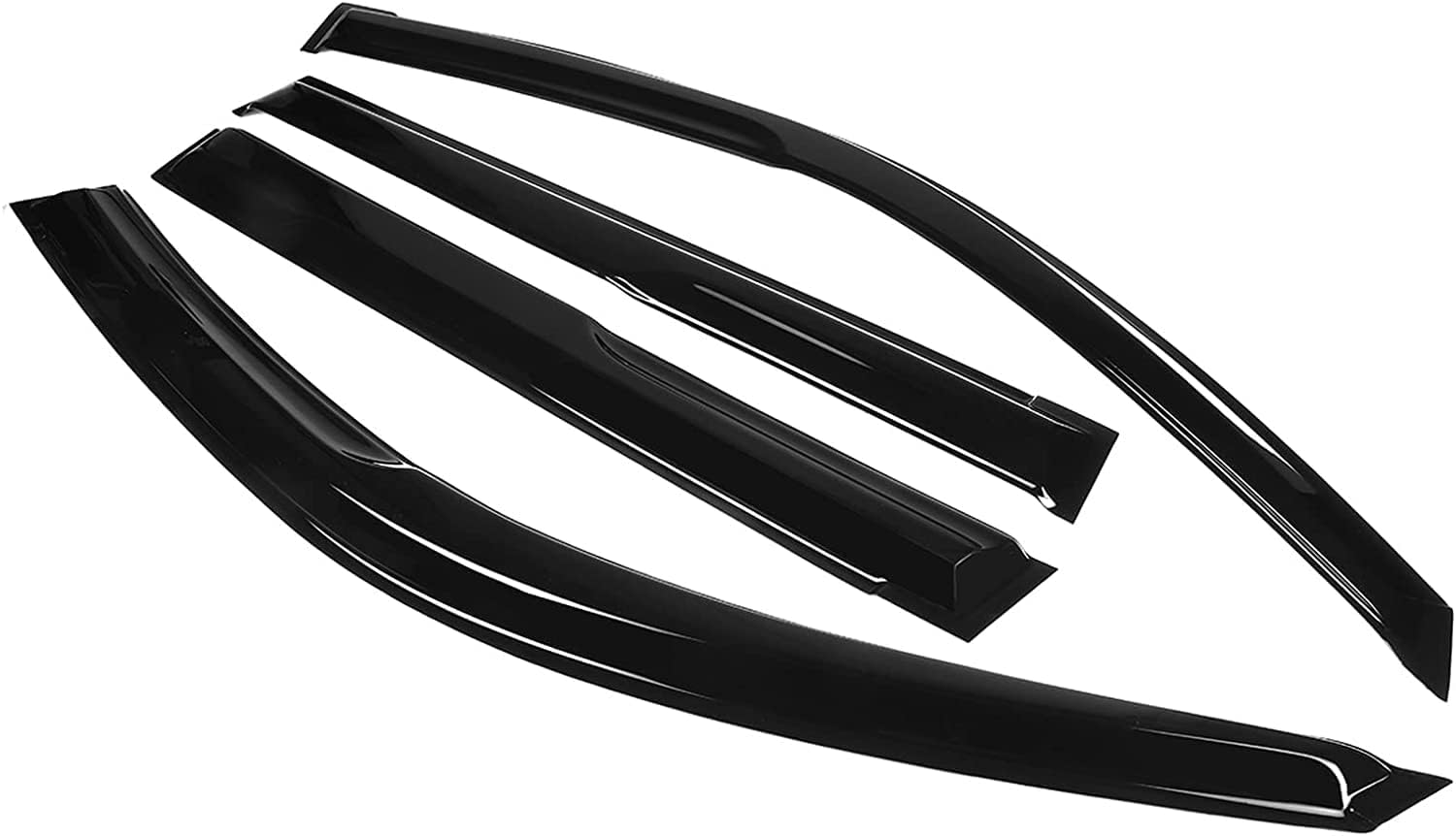 LEMAS 4 pcs Car Wind Deflectors Set for T-oyota Landcruiser P-rado 120 Series 2003-2009, Car Deflector Windproof Rain Visors Wind Shield Front And Rear Trim Strips Sun