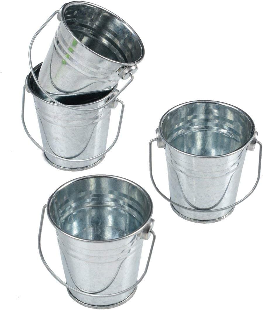 Mini Metal Buckets,Pack of 12