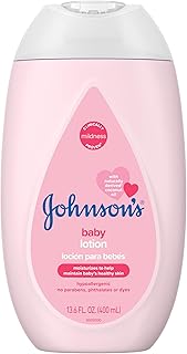 Johnson's Baby Moisturizing Mild Pink Baby Lotion with Coconut Oil for Delicate Baby Skin, Paraben-, Phthalate- & Dye-Free, Hypoallergenic & Dermatologist-Tested, Baby Skin Care, 13.6 Fl. Oz